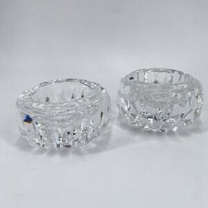 2 Waterford Ashtrays Alana Round Trinket Dish Candle Holder 3.5 X 2" Vintage